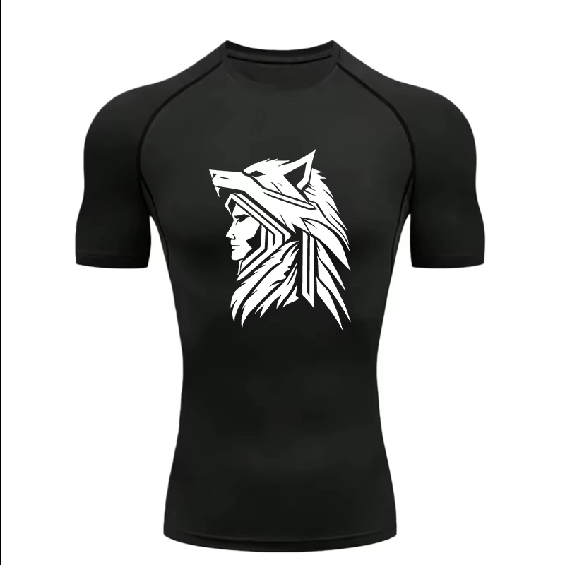 Compression Shorts Athletes - Wolf Knight Design 2026 남성용 운동