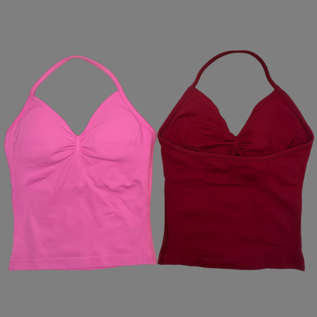 여성용 운동용 탱크탑, 홀터넥 디자인, 내장형 브라,  - Suspender Tank Top 리뷰 및 가격