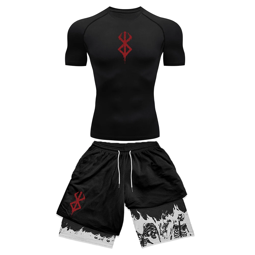 애니메이션 디자인의 3D 프린팅 남성용 압박복 세트:  - Compression Shorts Athletes 리뷰 및 가격